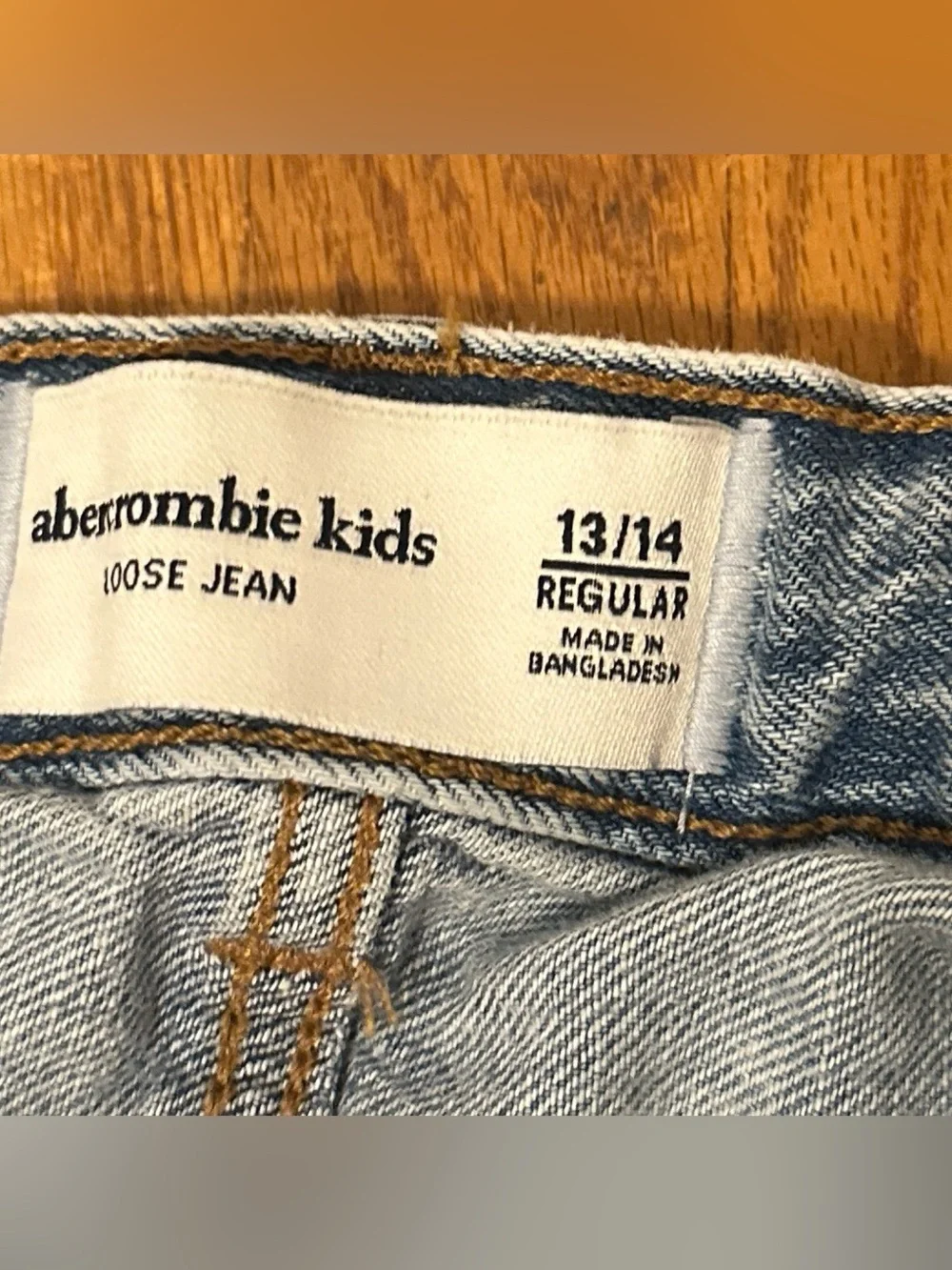 Abercrombie Kids Boys Loose Jeans Size 13/14 Regular Light Wash Adjustable